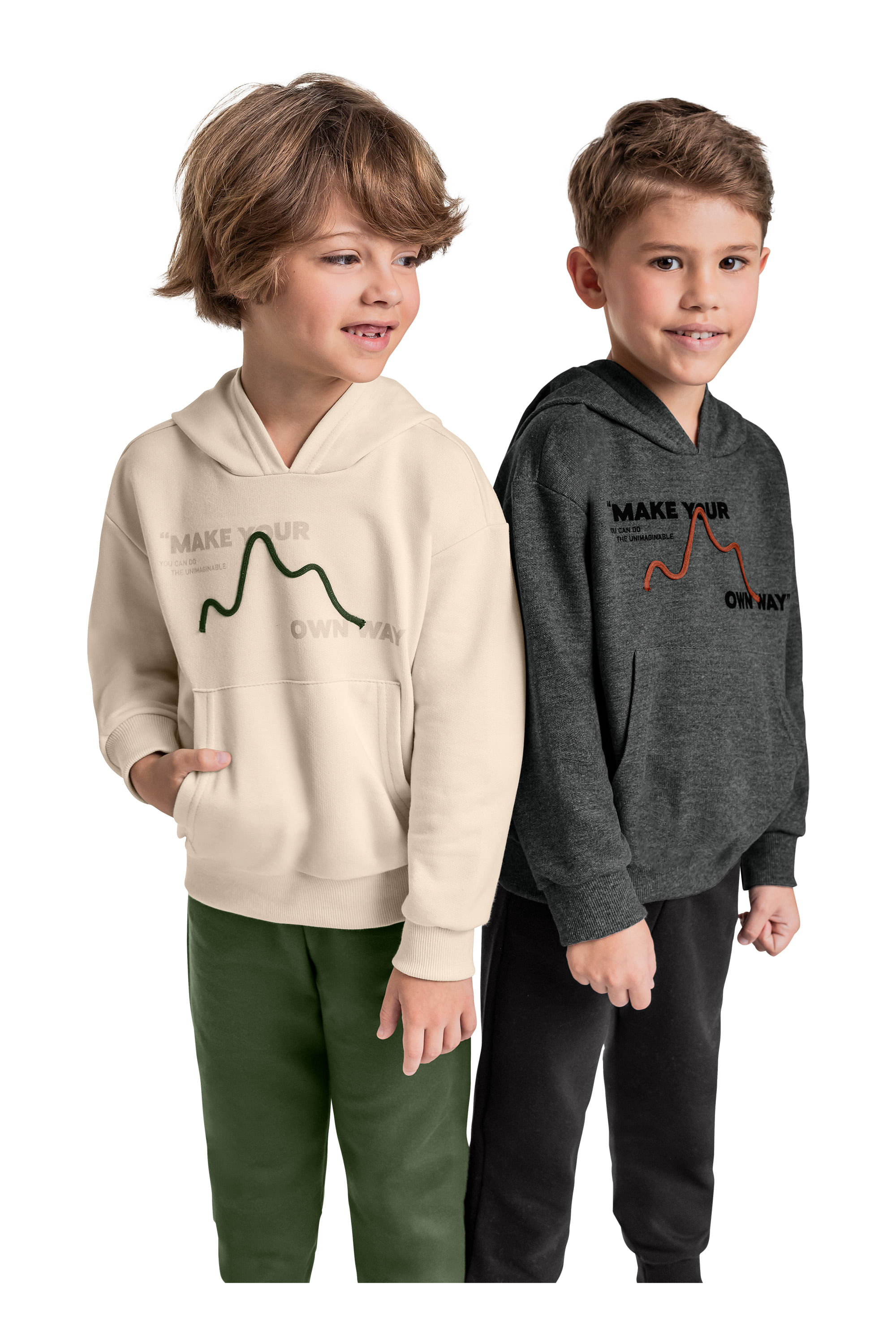 Conjunto com Blusão e Calça em Moletom para Menino (Cinza) Quimby - Imagem 40